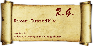 Rixer Gusztáv névjegykártya