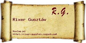 Rixer Gusztáv névjegykártya
